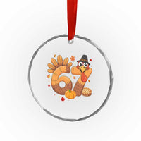 Funny Turkey Six And Seven Meme Crystal Glass Ornament Thanksgiving Gift TS12