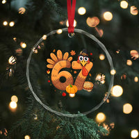 Funny Turkey Six And Seven Meme Crystal Glass Ornament Thanksgiving Gift TS12