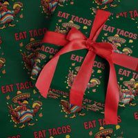 Funny Turkey Thanksgiving Wrapping Paper Roll Eat Tacos - Wonder Print Shop