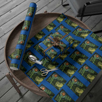 Funny UFO Alien Cat Selfie Wrapping Paper Roll Retro Space Sci-Fi Cat Pilot - Wonder Print Shop