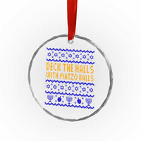 Funny Ugly Hanukkah Crystal Glass Ornament Deck The Halls With Matzo Balls Jewish Gift - Wonder Print Shop