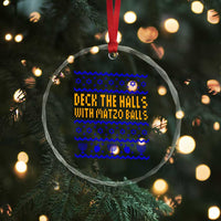 Funny Ugly Hanukkah Crystal Glass Ornament Deck The Halls With Matzo Balls Jewish Gift TS12