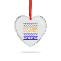 Funny Ugly Hanukkah Heart Crystal Glass Ornament Deck The Halls With Matzo Balls Jewish Gift - Wonder Print Shop