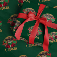 Funny Umoja Holiday Gift Wrapping Paper Roll CowCat Kwanzaa Kinara Candle And Presents - Wonder Print Shop
