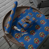 Funny Umoja Holiday Gift Wrapping Paper Roll CowCat Kwanzaa Kinara Candle And Presents - Wonder Print Shop