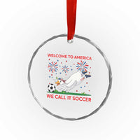 Funny USA Goose Football Crystal Glass Ornament Welcome To America We Call It Soccer