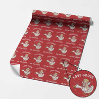 Funny Valentine Goose Wrapping Paper Roll Love Goose On The Loose - Wonder Print Shop