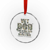 Funny Veteran Vet Bod Like A Dad Bod But With More Back Pain Crystal Glass Ornament TS11