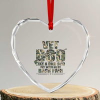 Funny Veteran Vet Bod Like A Dad Bod But With More Back Pain Heart Crystal Glass Ornament - Wonder Print Shop