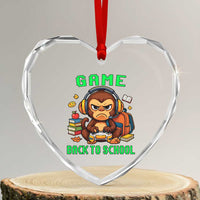 Funny Video Game Heart Crystal Glass Ornament Cute Monkey Back To School - Wonder Print Shop