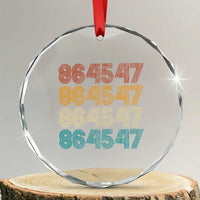 Funny Vintage 80s Style 86 45 47 Retro Stripes Crystal Glass Ornament - Wonder Print Shop