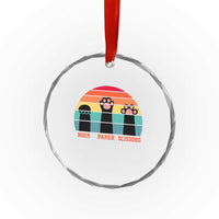 Funny Vintage Black Cat Introvert Crystal Glass Ornament Rock Paper Scissors Paw