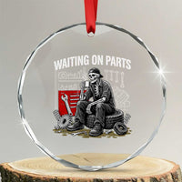 Funny Waiting On Parts Mechanic Skeleton Auto Repair Life Crystal Glass Ornament