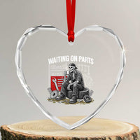 Funny Waiting On Parts Mechanic Skeleton Auto Repair Life Heart Crystal Glass Ornament