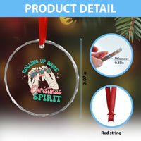 Funny Weed Christmas Crystal Glass Ornament Rolling Up Some Christmas Spirit Skeleton Hand TS11