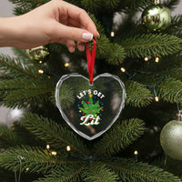 Funny Weed Xmas Heart Crystal Glass Ornament Let's Get Lit Christmas Tree Cannabis - Wonder Print Shop