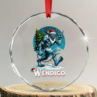 Funny Wendigo Monster Christmas Crystal Glass Ornament Rock On Hand Meme Xmas TS14