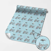 Funny Western Easter Day UFO Bunny Alien Wrapping Paper Roll