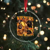 Funny Wiener Dog Crystal Glass Ornament Vintage Bootleg Gift For Dachshund Lover - Wonder Print Shop