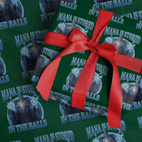 Funny Wizard Wrapping Paper Roll Mana is Stored in The Balls Magician Sorcerer Witcher - Wonder Print Shop