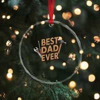 Funny Woodworking Dad Gift Crystal Glass Ornament Best Dad Ever