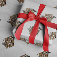 Funny Woodworking Dad Gift Wrapping Paper Roll Best Dad Ever