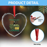 Funny Wrigley Goose Heart Crystal Glass Ornament Section 538 Chicago - Wonder Print Shop