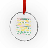 Funny Xmas Anti Couple Crystal Glass Ornament Single Bells Single All The Way TS11