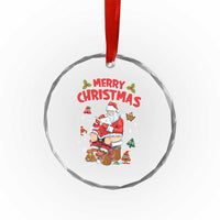 Funny Xmas Bad Santa Crystal Glass Ornament Santa Pooping Down The Chimney TS09