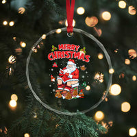 Funny Xmas Bad Santa Crystal Glass Ornament Santa Pooping Down The Chimney TS09