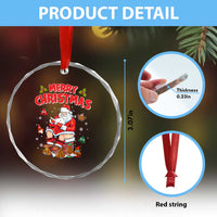 Funny Xmas Bad Santa Crystal Glass Ornament Santa Pooping Down The Chimney TS09