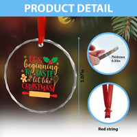 Funny Xmas Baker Crystal Glass Ornament It's Beginning To Taste A Lot Like Christmas Gingerbread TS11