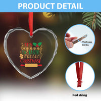 Funny Xmas Baker Heart Crystal Glass Ornament It's Beginning To Taste A Lot Like Christmas Gingerbread - Wonder Print Shop