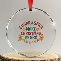 Funny Xmas Baking Crystal Glass Ornament Sugar And Spice Make Xmas So Nice Gingerbread TS11