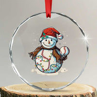 Funny Xmas Baseball Crystal Glass Ornament Cute Snowman Baseball Players Santa Hat TS11