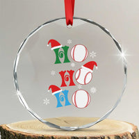 Funny Xmas Baseball Crystal Glass Ornament Triple Ho Sport Santa Hat TS11