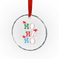 Funny Xmas Baseball Crystal Glass Ornament Triple Ho Sport Santa Hat TS11
