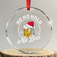 Funny Xmas Beers Crystal Glass Ornament Ho Ho Hold My Beer Vintage Mug Santa Hat TS11