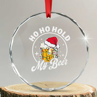 Funny Xmas Beers Crystal Glass Ornament Ho Ho Hold My Beer Vintage Mug Santa Hat TS11
