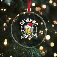 Funny Xmas Beers Crystal Glass Ornament Ho Ho Hold My Beer Vintage Mug Santa Hat TS11