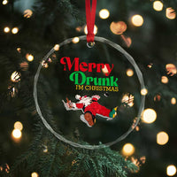 Funny Xmas Beers Crystal Glass Ornament Merry Drunk I'm Christmas Santa TS11