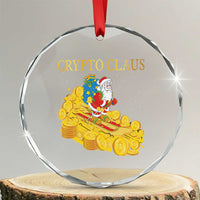 Funny Xmas Bitcoin Crypto Claus Crystal Glass Ornament TS09