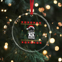Funny Xmas Black Cat Crystal Glass Ornament Xmas Tree Killer Santa Kitten TS12