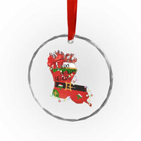 Funny Xmas Cajun Crystal Glass Ornament Triple Heaux Santa Louisiana Map Crawfish TS11