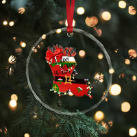 Funny Xmas Cajun Crystal Glass Ornament Triple Heaux Santa Louisiana Map Crawfish TS11