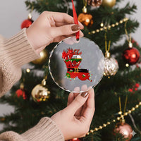 Funny Xmas Cajun Crystal Glass Ornament Triple Heaux Santa Louisiana Map Crawfish TS11