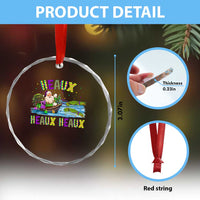 Funny Xmas Cajun Louisiana Crystal Glass Ornament Heaux Heaux Heaux Santa Alligator TS11