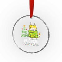 Funny Xmas Cat Crystal Glass Ornament Is This Jolly Enough Reindeer Angry Cat TS09
