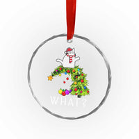 Funny Xmas Cat Crystal Glass Ornament What? Mischievous Cat Pushing Christmas Tree TS09