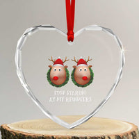 Funny Xmas Chest Joke Heart Crystal Glass Ornament Stop Staring At My Reindeers Merry Titmas Boobs - Wonder Print Shop